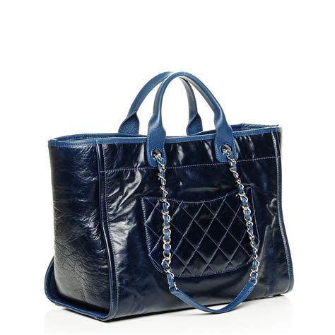 chanel glazed calfskin deauville|CHANEL Glazed Calfskin Large Deauville Tote Blue.